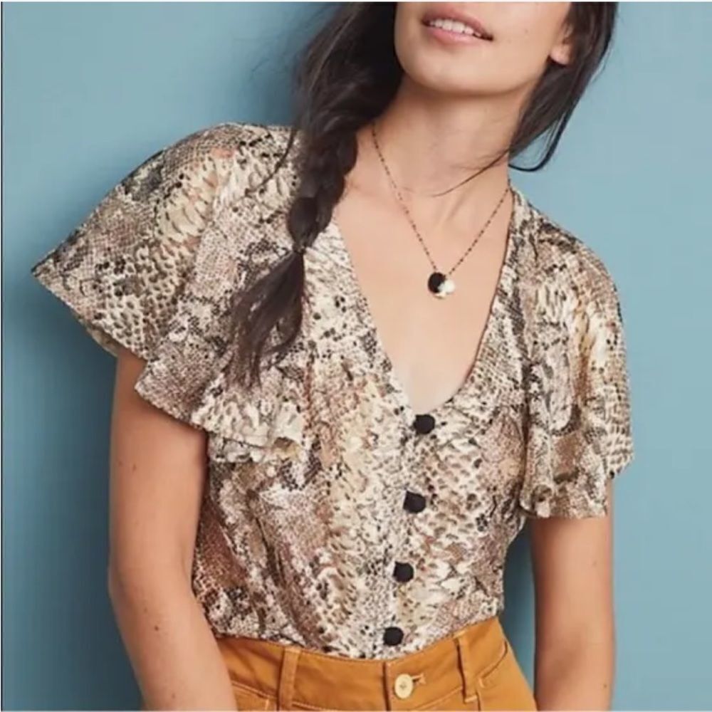 Anthropologie Eva Franco Willow Button Down Blouse